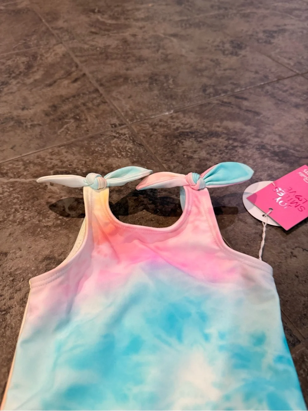 🍝Tie-Dye Pastel rufflebutts One-Piece Kids Swimsuit with Shoulder Ties